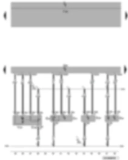 Электросхемa  VW PASSAT 2008 - Блок управления двигателя - датчик температуры воздуха на впуске - датчик давления топлива - датчик температуры охлаждающей жидкости - датчик положения заслонок впускных каналов (потенциометр)