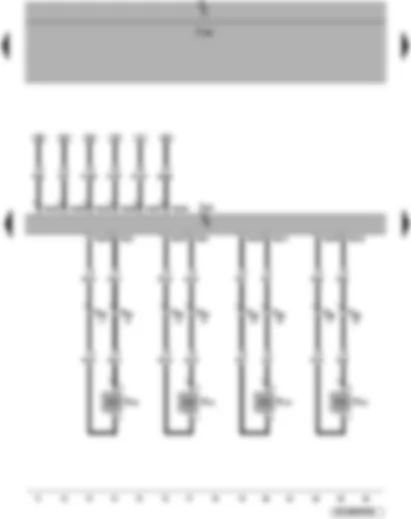 Wiring Diagram  VW PASSAT 2007 - Engine control unit - injectors for cylinders 1-4