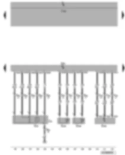 Wiring Diagram  VW PASSAT 2007 - Engine control unit - Lambda probe - exhaust gas pressure sensor 1 - exhaust gas temperature sender 1 - exhaust gas temperature sender 2 for bank 1