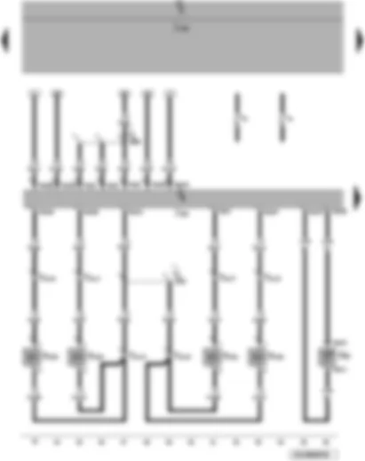 Wiring Diagram  VW PASSAT 2007 - Engine control unit - radiator outlet coolant temperature sender - unit injector valves - No. 1 cyl. to No. 4
