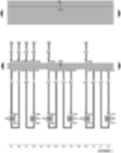 Wiring Diagram  VW PASSAT 2008 - Engine control unit - injectors for cylinders 1-6