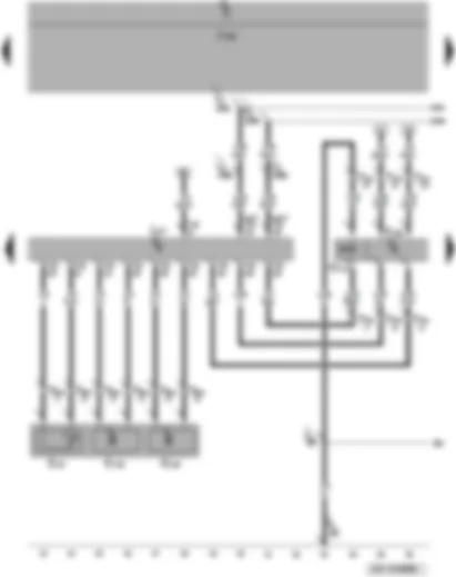 Wiring Diagram  VW PASSAT 2008 - Tiptronic switch - gearbox oil temperature sender - gearbox input speed sender - gearbox output speed sender - selector lever lock solenoid