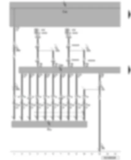 Wiring Diagram  VW PASSAT 2007 - Voltage supply for radio - control unit with display for radio and navigation - CD changer