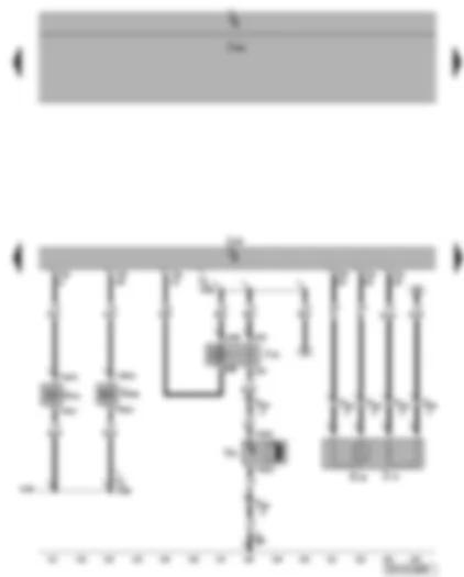 Wiring Diagram  VW PASSAT 2008 - Engine control unit - Lambda probe - charge pressure control solenoid valve - turbocharger air recirculation valve - additional coolant pump relay - continued coolant circulation pump