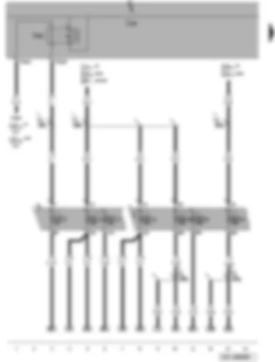 Wiring Diagram  VW PASSAT 2008 - Terminal 15 voltage supply relay - onboard supply control unit - fuses