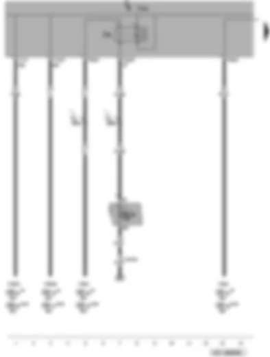 Wiring Diagram  VW PASSAT 2010 - X-contact relief relay - onboard supply control unit - fuses