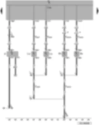 Wiring Diagram  VW PASSAT 2010 - Onboard supply control unit - front turn signal bulbs - rear fog light bulbs - brake light switch