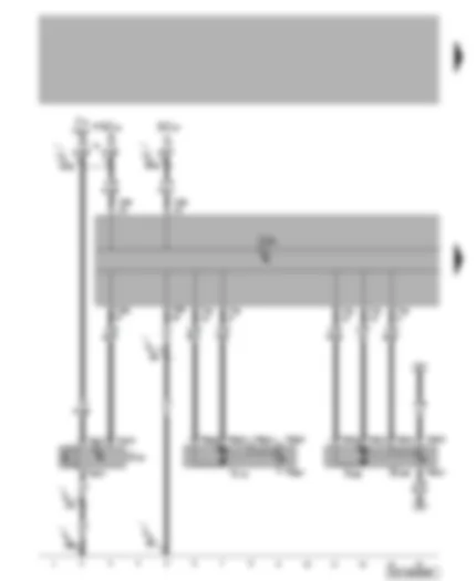 Wiring Diagram  VW PASSAT 2010 - Air conditioning system control unit - high-pressure sender - temperature flap control motor potentiometer - fresh air blower relay - air distribution flap control motor - air recirculation flap control motor