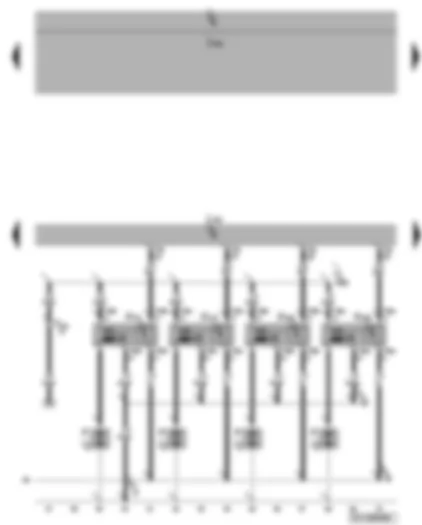 Wiring Diagram  VW PASSAT 2009 - Engine control unit - ignition coils with output stage - spark plugs connectors - spark plugs