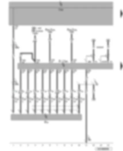 Wiring Diagram  VW PASSAT 2010 - Control unit with display for radio and navigation system - CD changer - mobile telephone operating electronics control unit - fuses