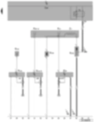 Wiring Diagram  VW PASSAT 2009 - Aerials - aerial amplifier - FM frequency modulation filter - heated rear window relay