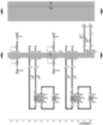 Wiring Diagram  VW PASSAT 2009 - Control unit with display for radio and navigation system - front loudspeaker - data bus diagnostic interface