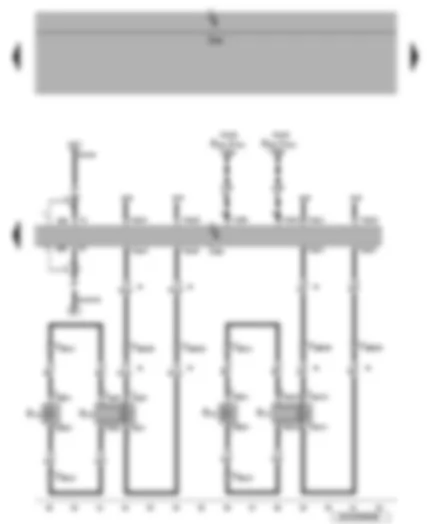 Wiring Diagram  VW PASSAT 2009 - Control unit with display for radio and navigation system - mobile telephone operating electronics control unit - telephone transmitter and receiver unit - rear left and right loudspeakers