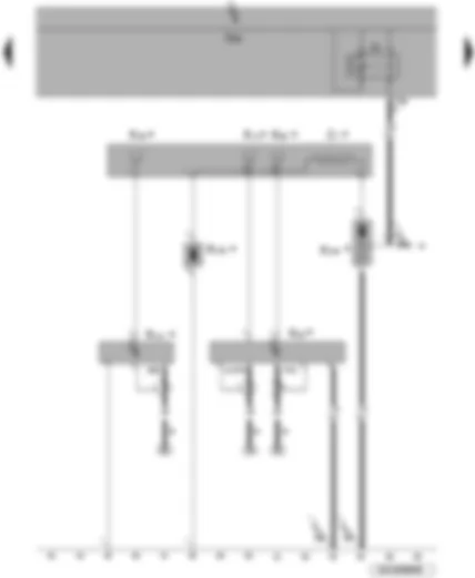 Wiring Diagram  VW PASSAT 2009 - Aerials (saloon) - aerial amplifier - FM frequency modulation filter - heated rear window relay