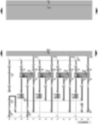 Wiring Diagram  VW PASSAT 2010 - Engine control unit - ignition coils 1-4 with output stage - spark plugs - spark plug connectors