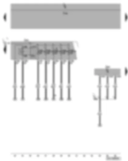 Wiring Diagram  VW PASSAT 2009 - Engine control unit - Motronic current supply relay 2 - fuses SB