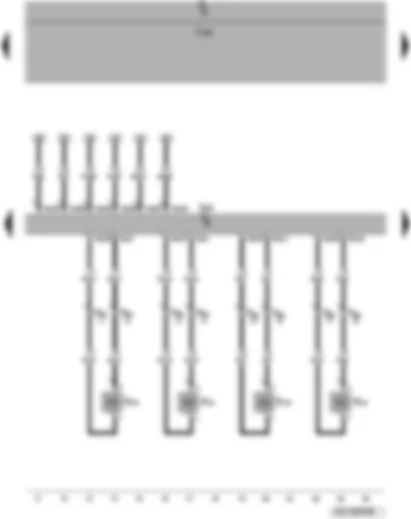 Wiring Diagram  VW PASSAT 2010 - Engine control unit - injectors for cylinders 1-4