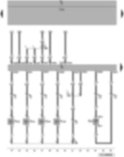 Wiring Diagram  VW PASSAT 2010 - Engine control unit - radiator outlet coolant temperature sender - unit injector valves for cylinders 1-4