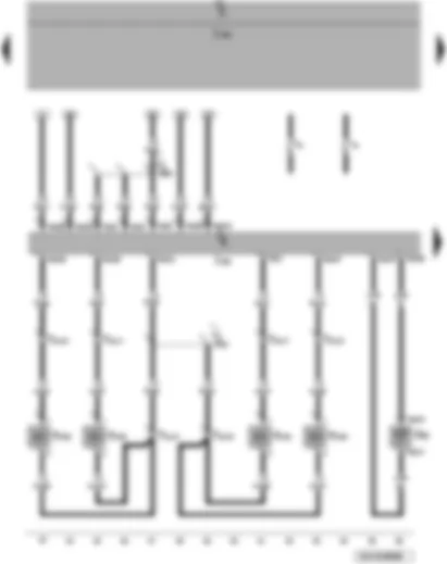 Wiring Diagram  VW PASSAT 2009 - Engine control unit - radiator outlet coolant temperature sender - unit injector valves for cylinders 1-4