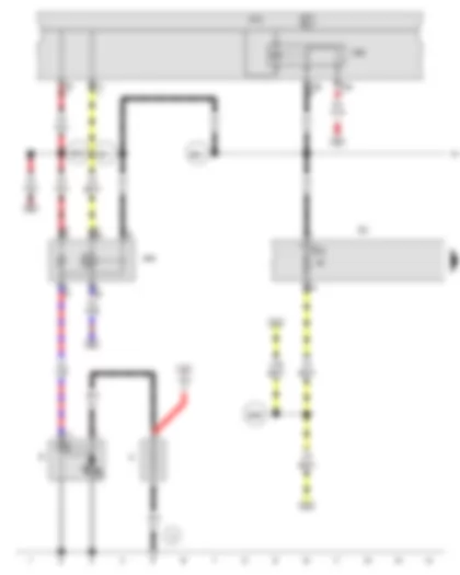 Wiring Diagram  VW PASSAT 2010 - Battery - Starter - Terminal 15 voltage supply relay - Onboard supply control unit - Terminal 50 voltage supply relay - Fuse holder C