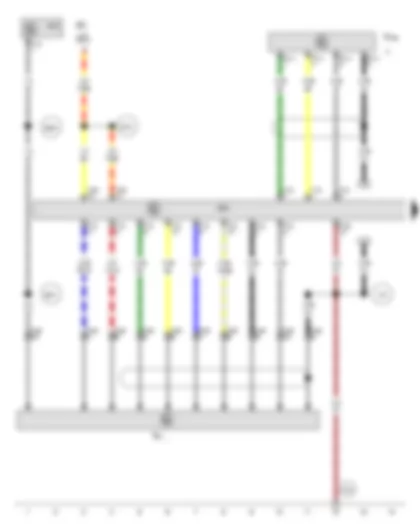 Wiring Diagram  VW PASSAT 2010 - Control unit with display for radio and navigation - Onboard supply control unit - CD changer