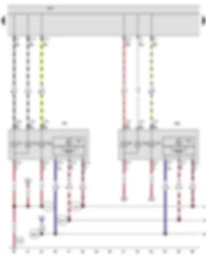 Wiring Diagram  VW PASSAT 2010 - Onboard supply control unit - Front left headlight - Front right headlight