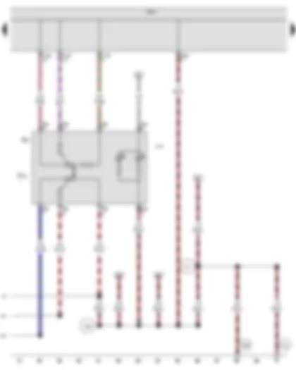 Wiring Diagram  VW PASSAT 2010 - Switch and instrument illumination regulator - Headlight range control regulator - Onboard supply control unit