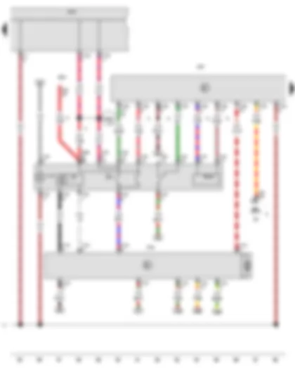 Wiring Diagram  VW PASSAT 2010 - Electronic ignition lock - Onboard supply control unit - Steering column electronics control unit - Electronic steering column lock control unit