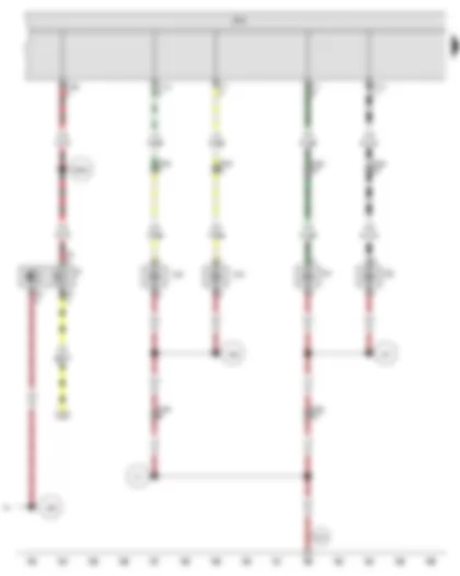 Wiring Diagram  VW PASSAT 2010 - Brake light switch - Left fog light bulb - Right fog light bulb - Front left turn signal bulb - Front right turn signal bulb