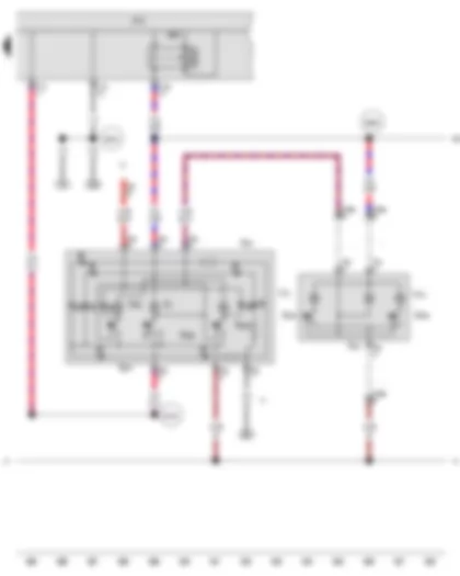 Wiring Diagram  VW PASSAT 2010 - Front interior light button - Driver side reading light button - Front passenger side reading light button - Terminal 30 voltage supply relay 2 - Front interior light - Left centre reading light - Right centre reading light - Rear interior light