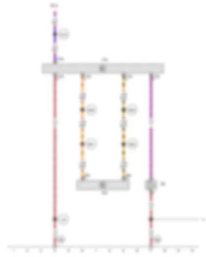 Wiring Diagram  VW PASSAT 2010 - Data bus diagnostic interface - Lane departure warning control unit - Windscreen heater for lane departure warning