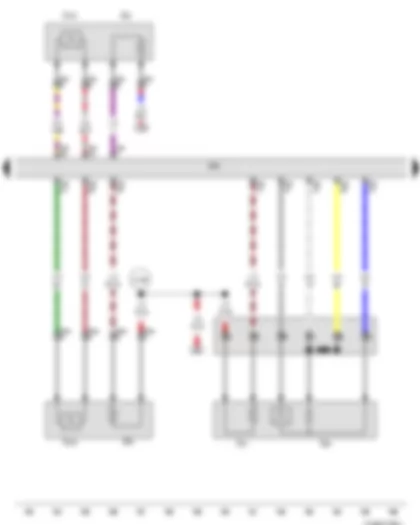 Wiring Diagram  VW PASSAT 2009 - Lambda probe - Lambda probe 2 - Lambda probe after catalytic converter - Engine control unit - Lambda probe heater - Lambda probe 1 heater after catalytic converter - Lambda probe 2 heater after catalytic converter