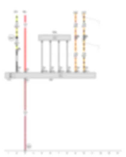 Wiring Diagram  VW PASSAT 2010 - Steering moment sender - Power steering control unit - Fuse 2 in fuse holder A - Fuse 3 on fuse holder C - Electromechanical power steering motor