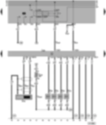 Wiring Diagram  VW PASSAT 1997 - Motronic control unit - engine speed sender - injectors - fuel pump relay