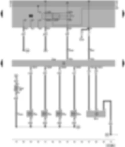 Wiring Diagram  VW PASSAT 1997 - Motronic control unit - air mass meter - fuel pump relay - injectors