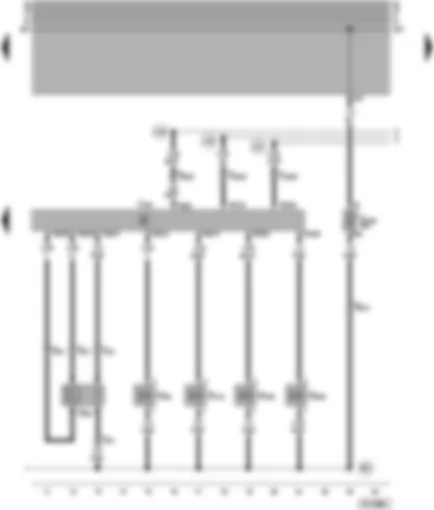 Wiring Diagram  VW PASSAT 1999 - Motronic control unit - Lambda probe - activated charcoal filter system solenoid valve - exhaust gas recirculation frequency valve - intake manifold change-over valve - camshaft adjustment valve