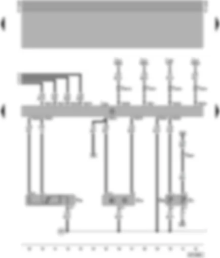 Wiring Diagram  VW PASSAT 1997 - Motronic control unit - altitude sender - coolant temperature sender - Hall sender