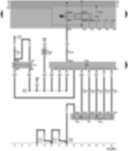 Wiring Diagram  VW PASSAT 1998 - Control unit for Diesel direct injection system - kick-down switch - ldling switch - accelerator position sender