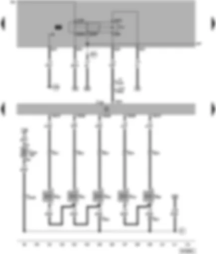 Wiring Diagram  VW PASSAT 1998 - Motronic control unit - fuel pump relay - injectors