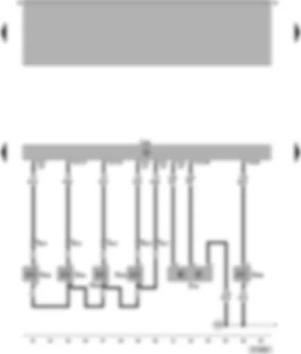 Wiring Diagram  VW PASSAT 1999 - Diesel direct injection system control unit - valves for unit injectors - change-over valve intake manifold flap - Hall sender for camshaft position