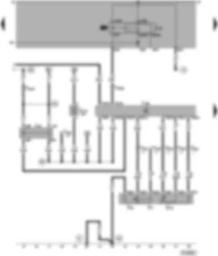 Wiring Diagram  VW PASSAT 1999 - Diesel direct injection system control unit - kick-down switch - idling speed switch - accelerator pedal position sender