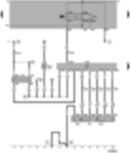 Wiring Diagram  VW PASSAT 1999 - Diesel direct injection system control unit - kick-down switch - idling switch - accelerator pedal position sender - voltage supply relay