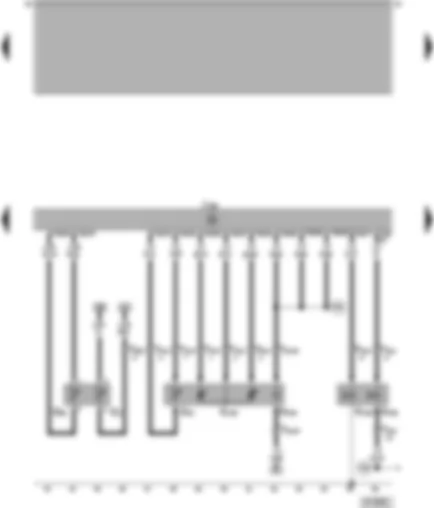 Wiring Diagram  VW PASSAT 1999 - Diesel direct injection system control unit - coolant temperature sender - quantity adjuster - modulating piston movement sender - fuel temperature sender - fuel shut-off valve - commencement of injection valve