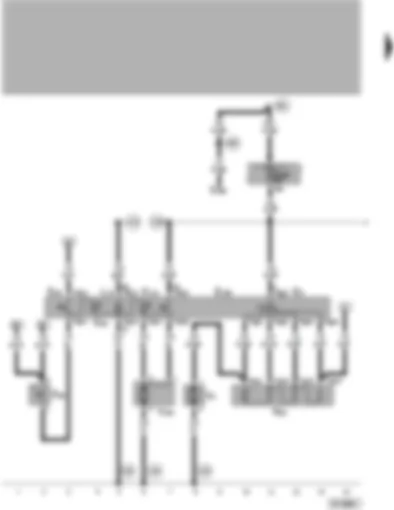 Wiring Diagram  VW PASSAT 1999 - Fresh air blower - air conditioner system switch - ambient temperature switch - fresh air / air recirculation change-over