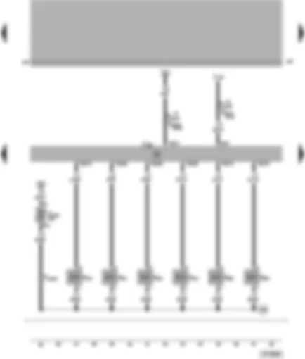 Wiring Diagram  VW PASSAT 1998 - Motronic control unit - injectors