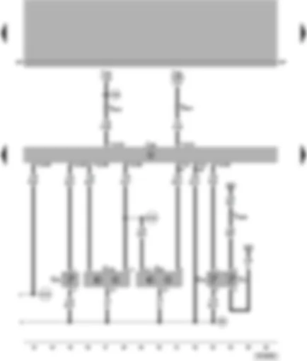 Wiring Diagram  VW PASSAT 1999 - Motronic control unit - intake air temperature sender - Hall sender - coolant temperature sender