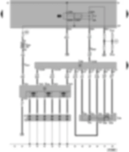 Wiring Diagram  VW PASSAT 2001 - Motronic control unit - ignition system - fuel pump relay - throttle valve module - ignition transformer