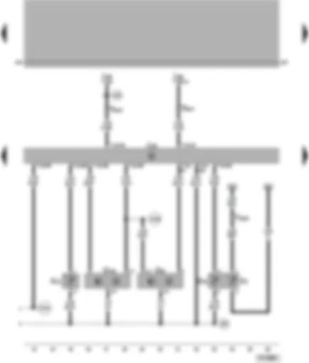 Wiring Diagram  VW PASSAT 2000 - Motronic control unit - intake air temperature sender - Hall sender - coolant temperature display sender