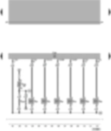 Wiring Diagram  VW PASSAT 2000 - Motronic control unit - injectors