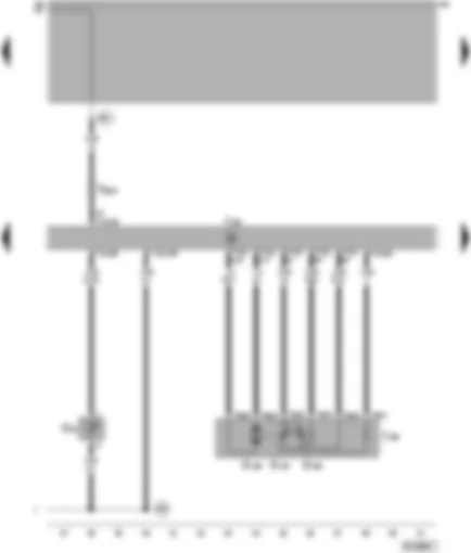 Wiring Diagram  VW PASSAT 1999 - Motronic control unit - throttle valve control part - intake air temperature sender